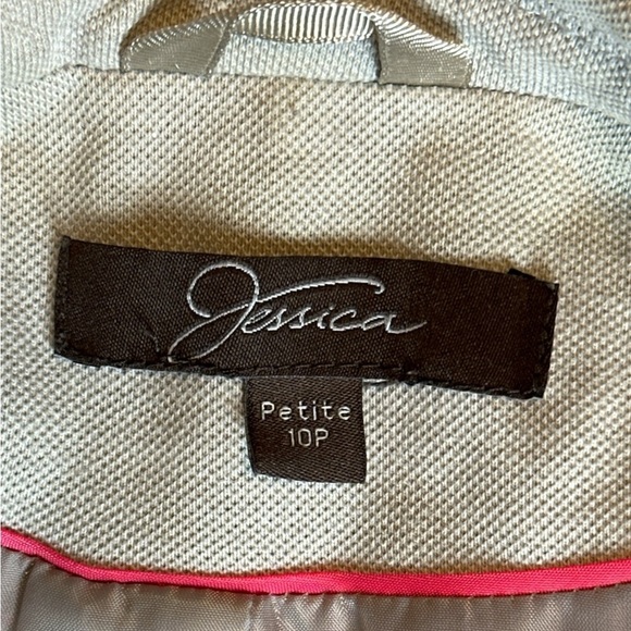 Jessica Petite lined 100% cotton blazer notch color button closure front pockets - Picture 8 of 10